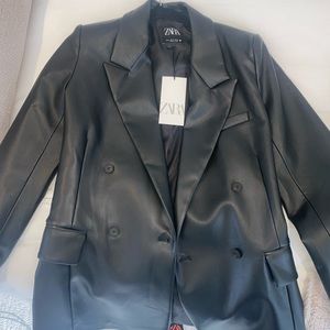 Zara Leather Blazer